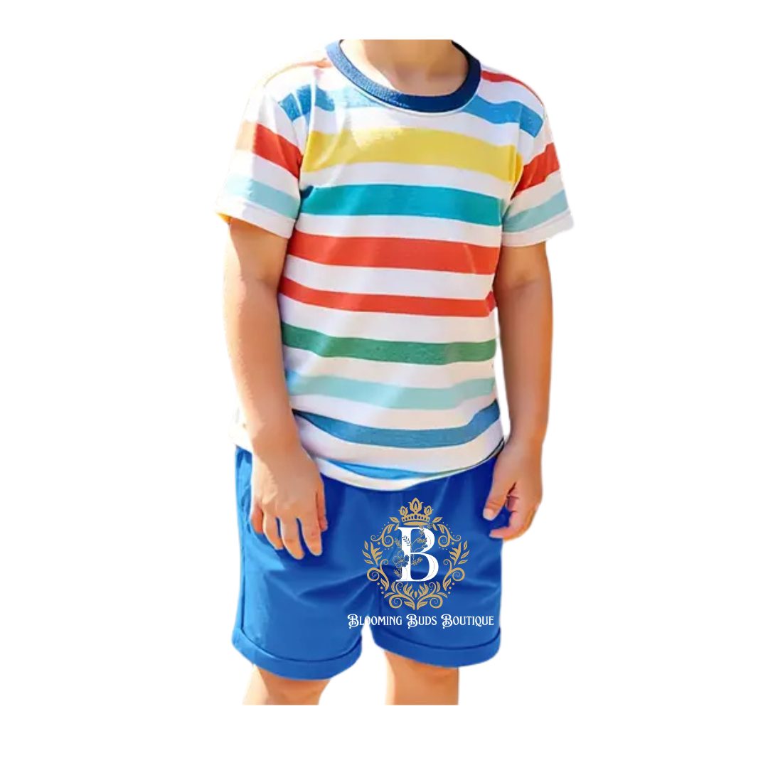 Colorful Stripes Boys 2PC Set