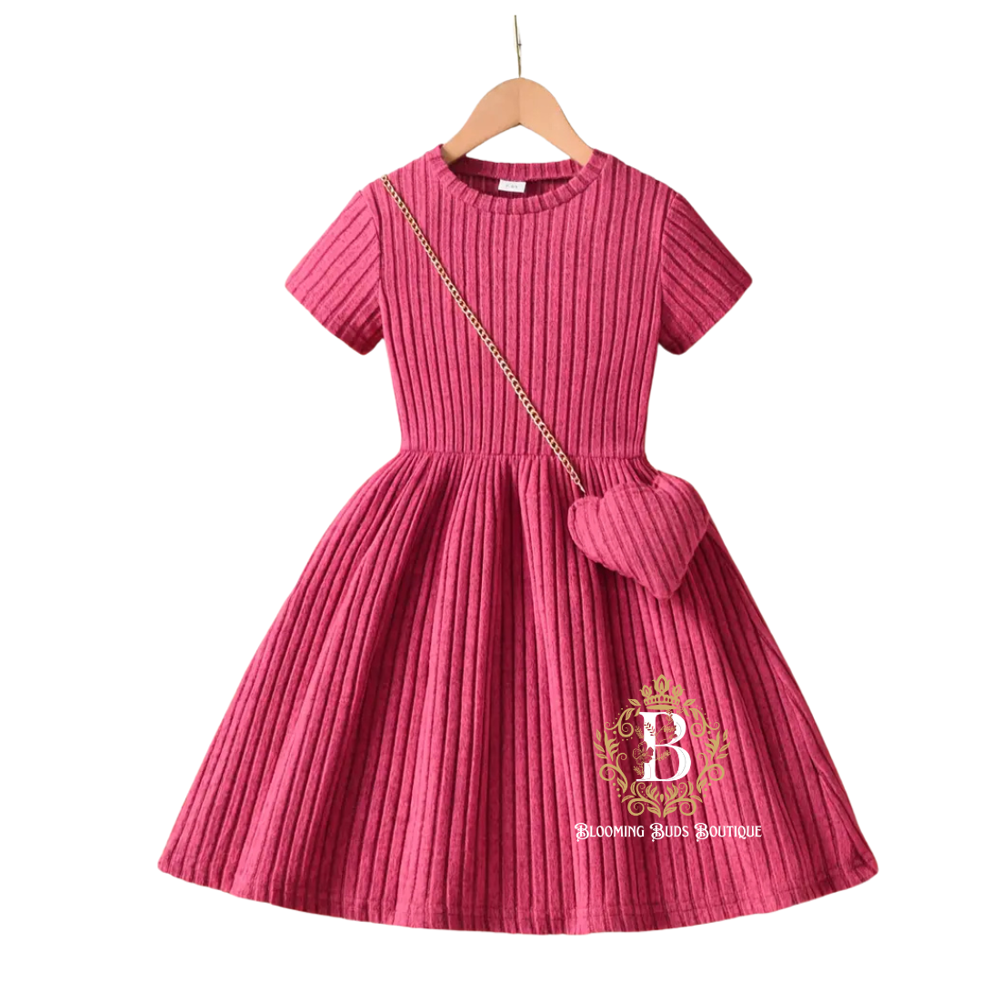 Elegant Dress with Heart Crossbody