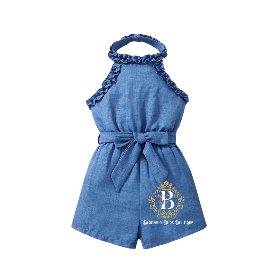 Chic Denim Halter Romper