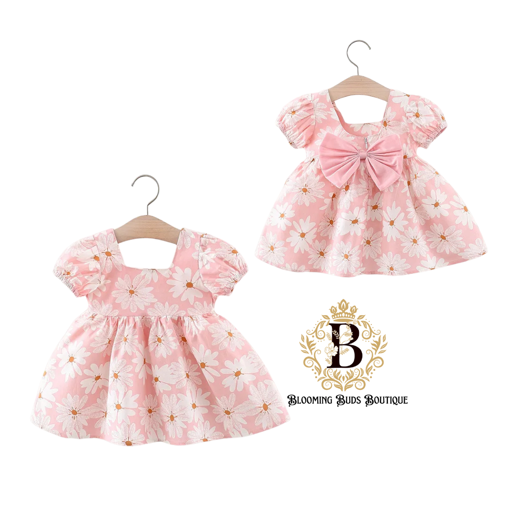 Infant Flower Big Bow Girls Dress