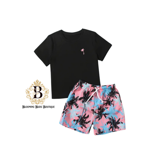 Boy's Casual Palm 2PC Set