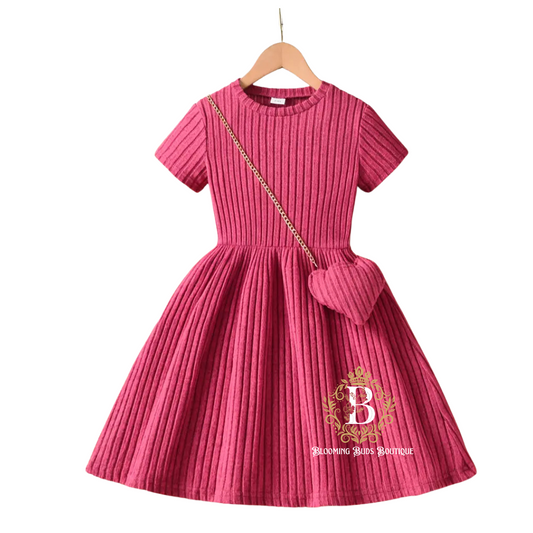 Elegant Dress with Heart Crossbody