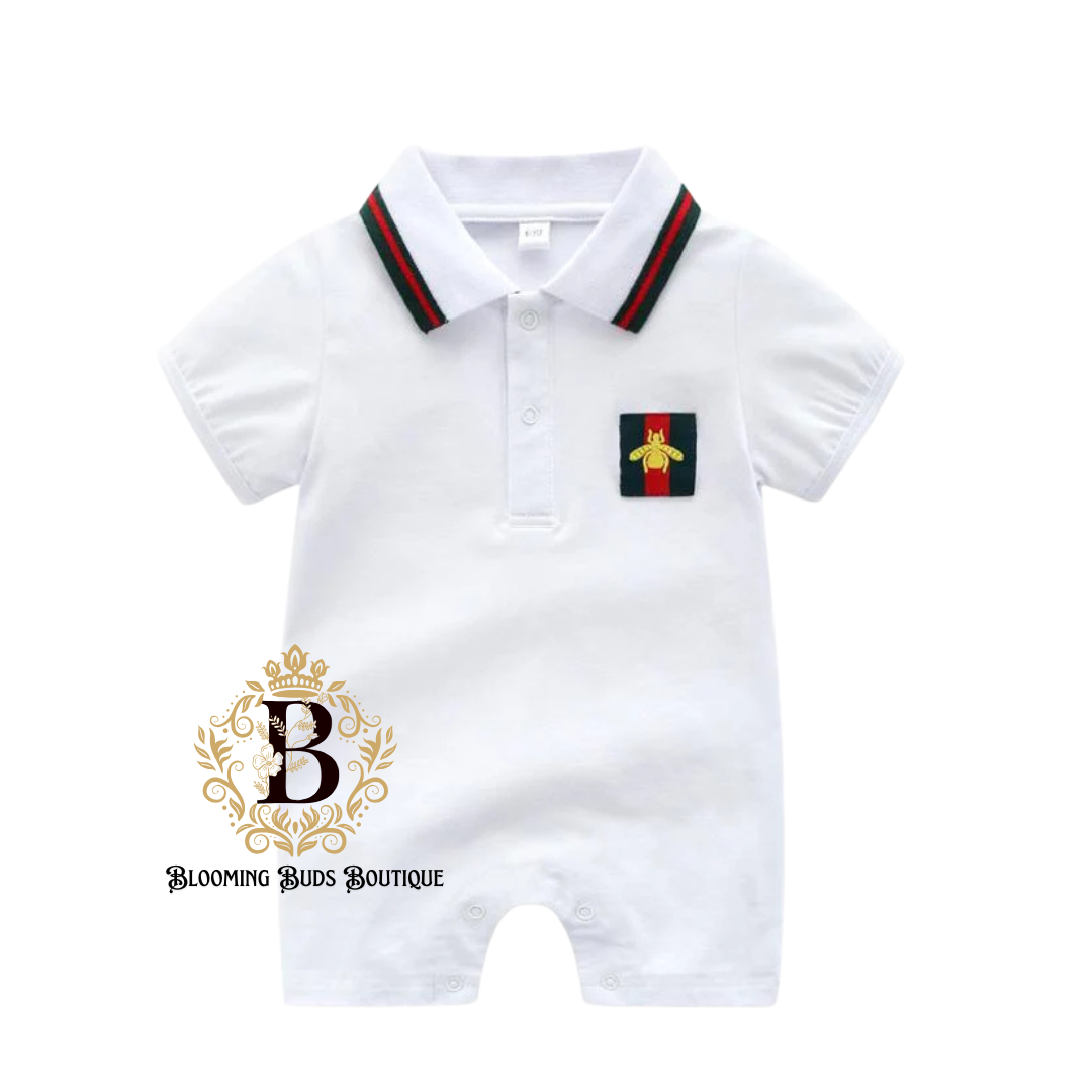 Baby Boy Solid Pattern Summer Bodysuit