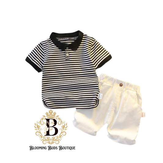 Boys Summer Polo Shorts Set