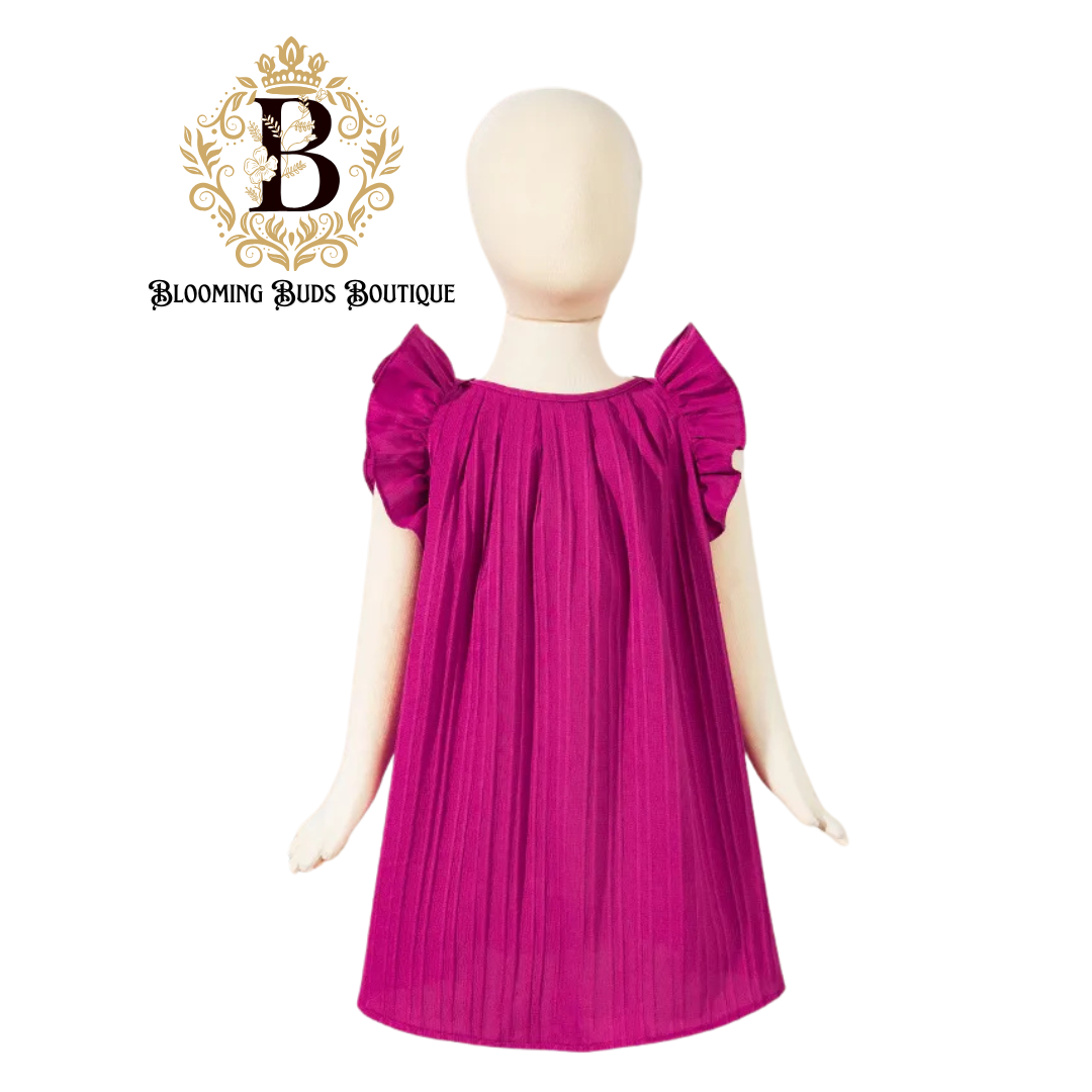 Princess Butterfly Sleeve Solid Color Dress